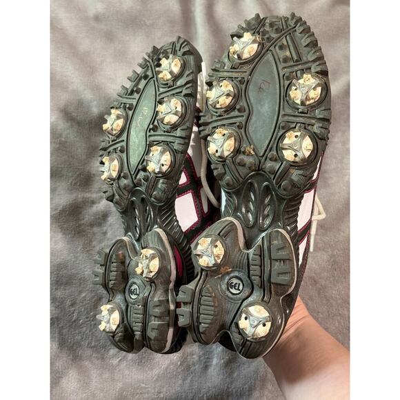 Asics White and Black Athletic Shoes with Pink Highlights - Picture 7 of 7